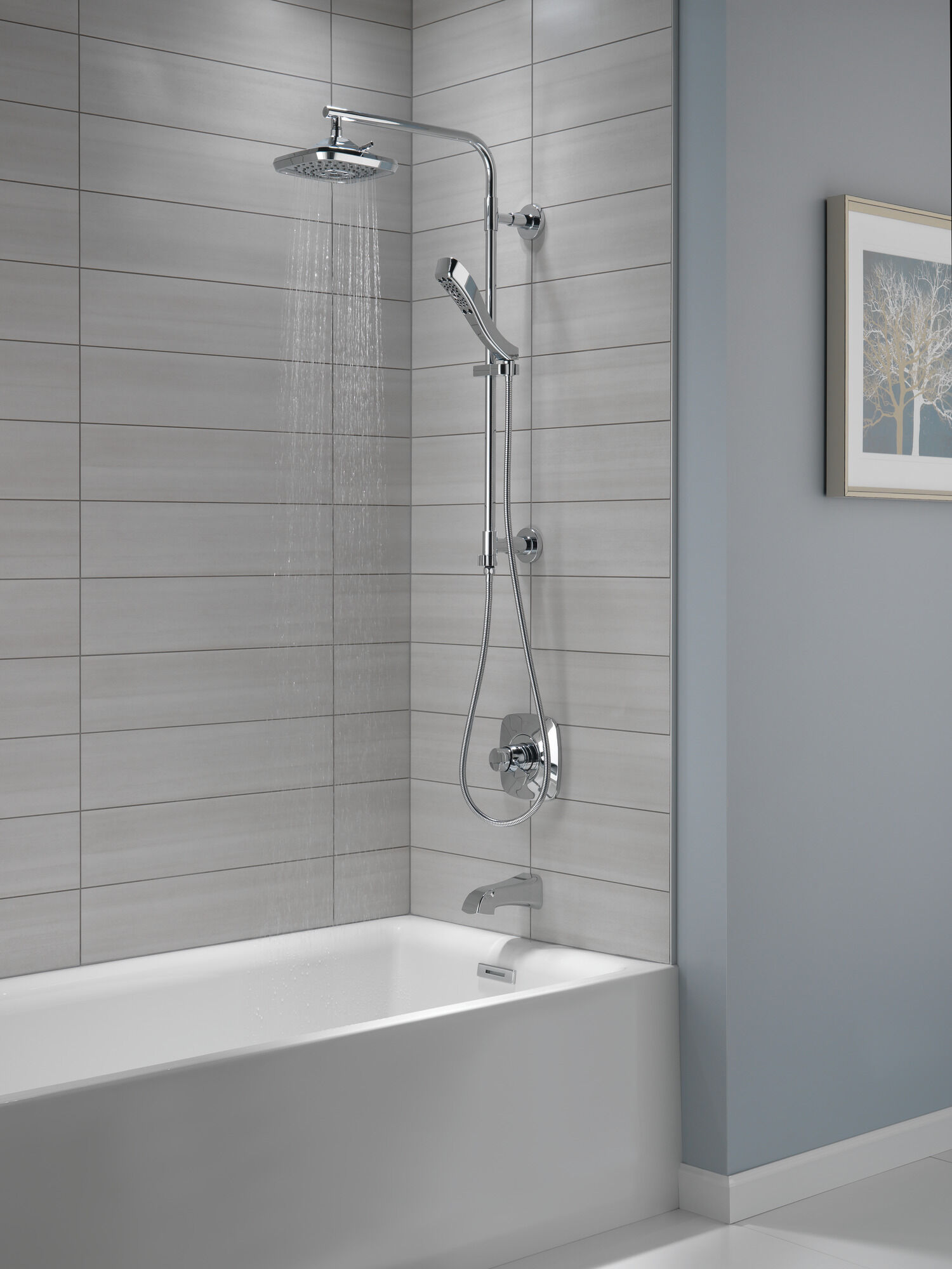 52690-CZ H2Okinetic® 3-х позиционная душевая лейка Raincan Delta Faucet Universal Showering Шампанское бронза  - Вид №3