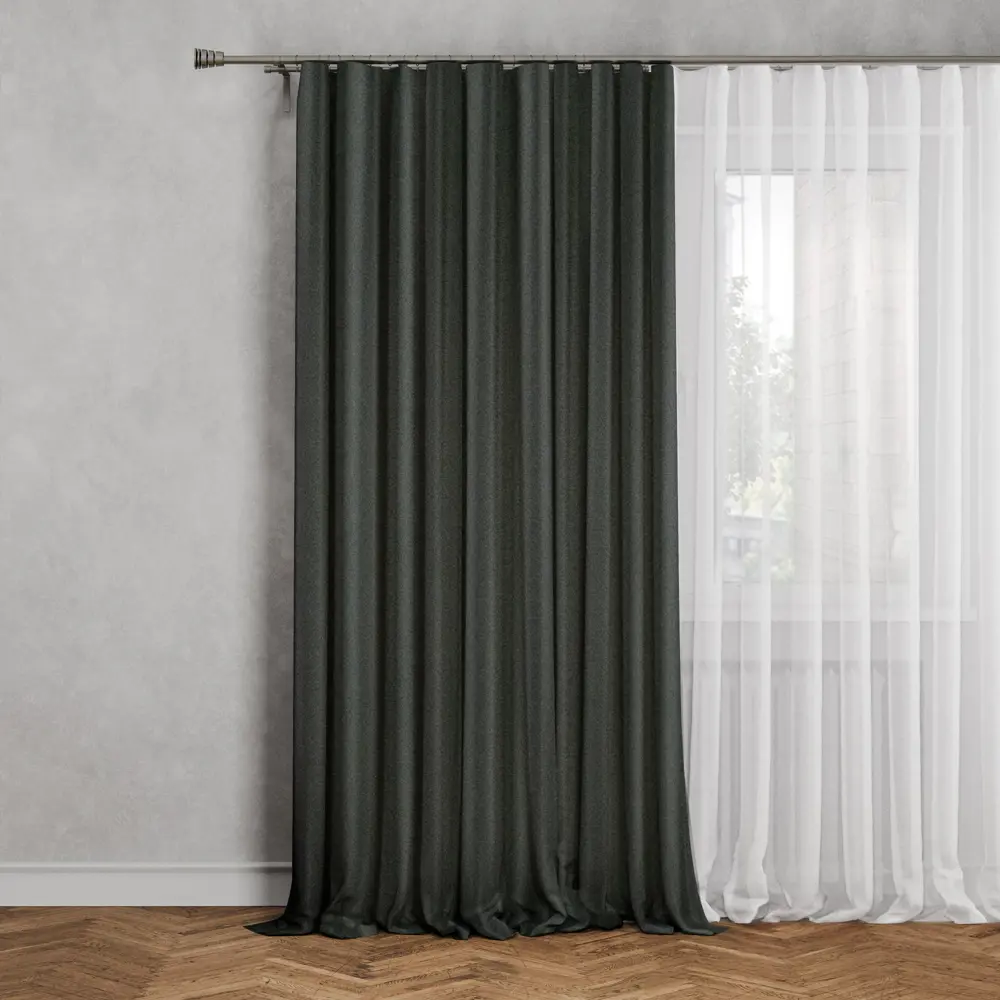 Штора на ленте Кэри 140x280 см цвет темно-серый MIAMOZA STLM-2204131