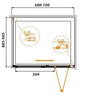 Душевой уголок CEZARES RELAX-AHS-1-70/90-C-Bi - Вид №3