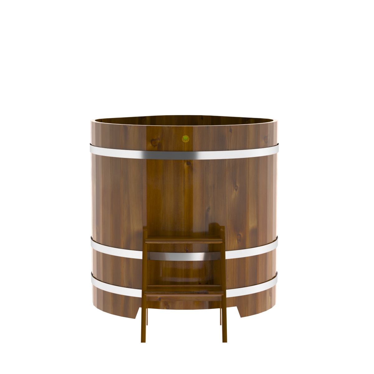 2305 Купель угловая из лиственницы Рустик 1,03х1,03х1,1 морёная Alyarus  - Вид №4