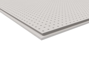 Звукопоглощающая перфорированная гипсовая плита с покрытием