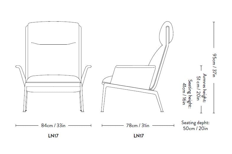 Тканевое кресло с подлокотниками с высокой спинкой &Tradition Muno ARCH-00078218 - Вид №6