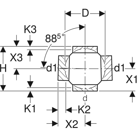 367.275.16.1 Крестовина шаровая Geberit PE 88,5°, соединения 180° смещенные Geberit  - Вид №3