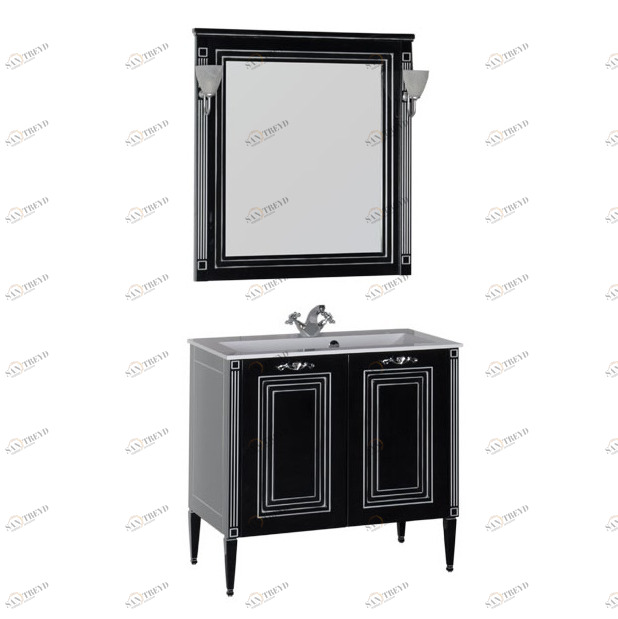 Комплект мебели Aquanet Паола 90 черный ПАЛЛАДА 00182134