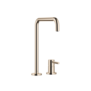 META SQUARE Смеситель на два отверстия с отдельными розетками - Шампанское (Золото 22 карата)