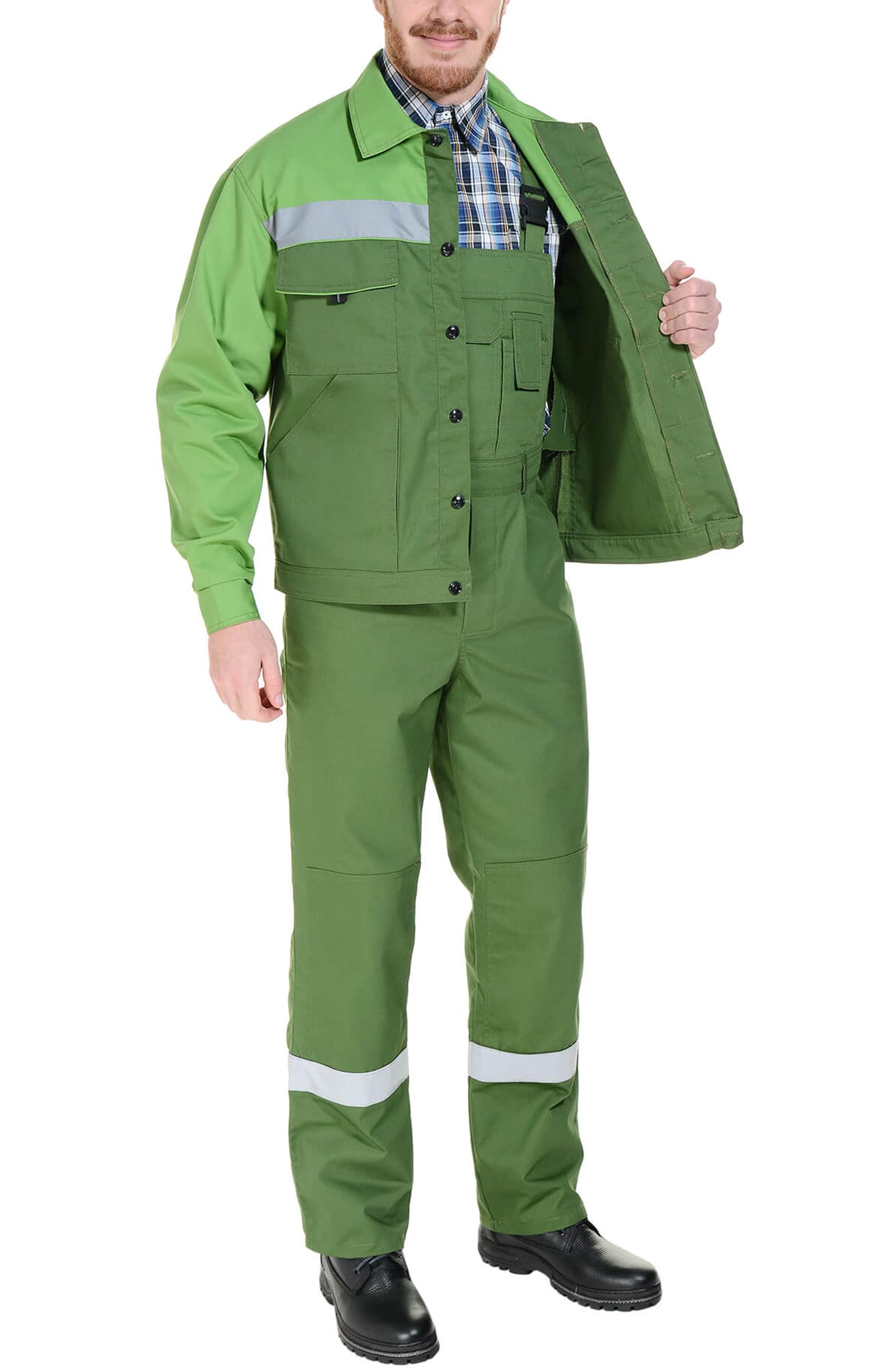 65155 Костюм "Мастер-Люкс" гринери с СВП  Летняя спецодежда  размер 64-66/170-176  - Вид №14