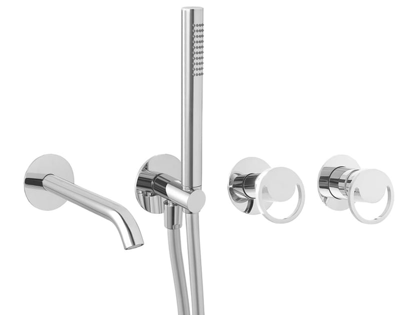 Настенный смеситель для ванны с 3 отверстиями и переключателем QD Magistro Lab Smile ARCH-00039426