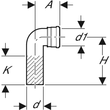 GEBERIT 366.061.16.1 Соединительное колено Geberit 90°, для подвесного унитаза  - Вид №2