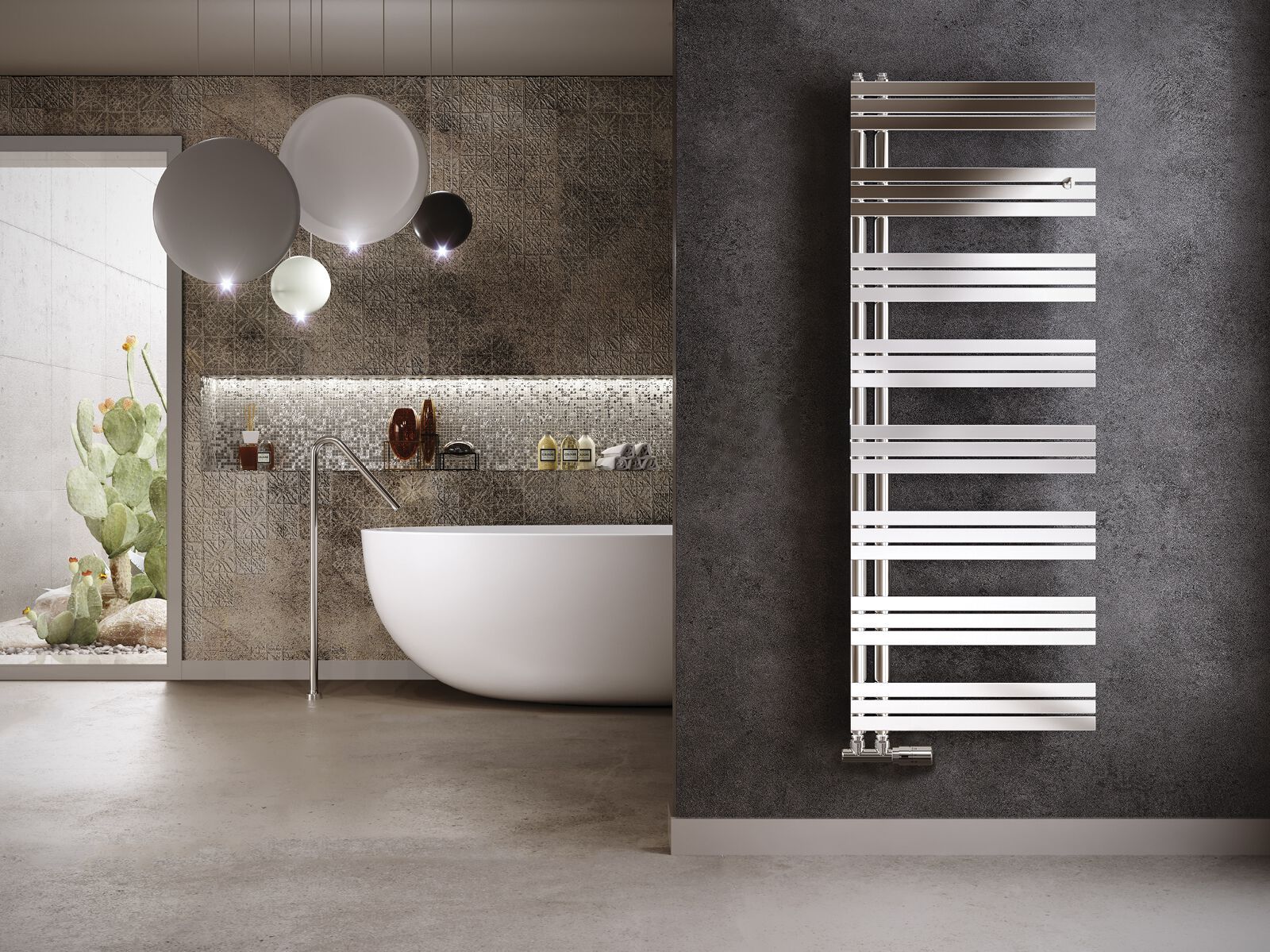 Вертикальный полотенцесушитель с горячей водой Cordivari Design Inox Style ARCH-00092667