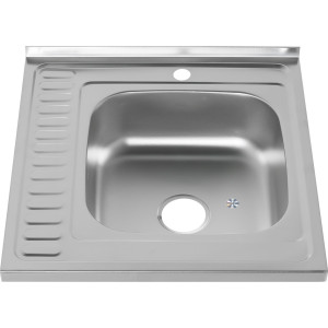 Мойка 6060 R MELANA 0,8/180 ДЕКОР накладная прямоугольная с сифоном (097D t R*10)