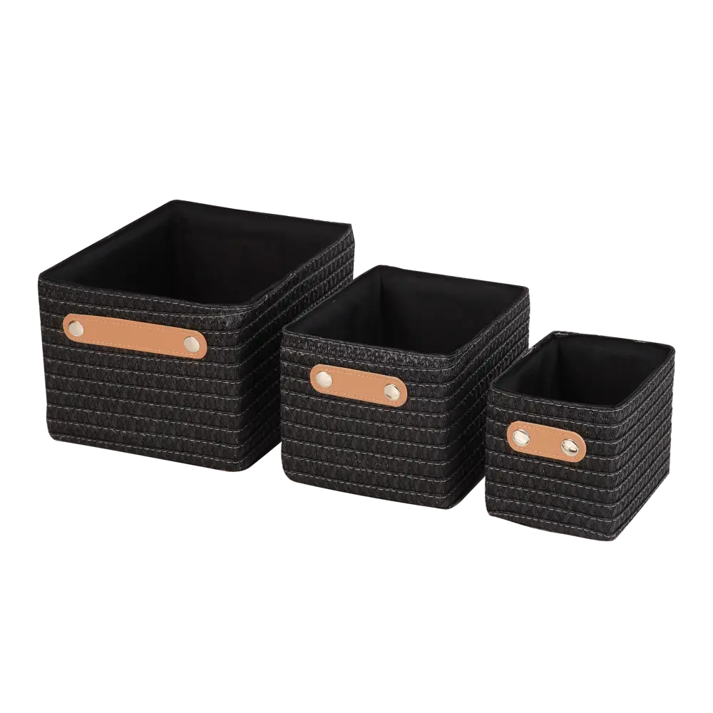 Набор корзин Sensea Paille 19x16x24.5 см цвет тёмно-серый 3 шт. 82801796 STLM-2160973 Без серии