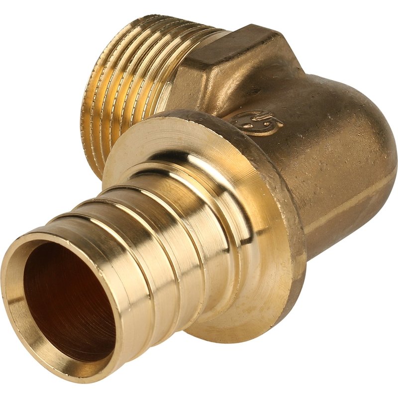 Угольник-переходник НР 20x3/4" аксиальный для труб из сшитого полиэтилена STOUT SFA0005002034 - Вид №1