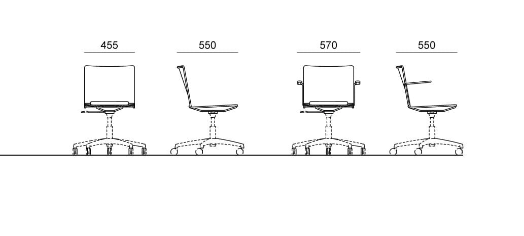 Операционный офисный стул с подлокотниками 5 спиц Diemmebi laFILÒ ARCH-00076100 - Вид №3