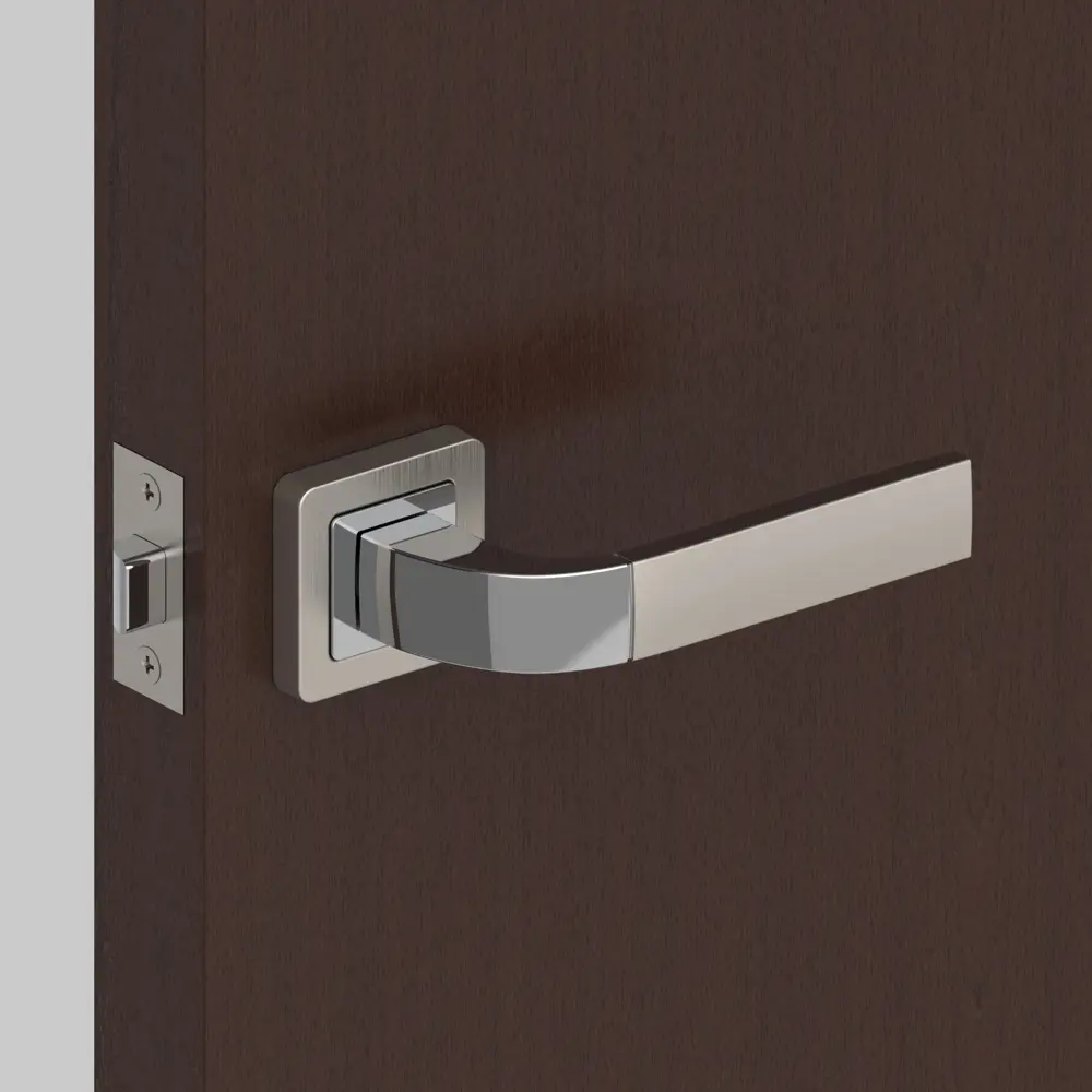 Ручка дверная на розетке ORION QR/HD SN/CP-3, цвет матовый никель/хром PUNTO STLM-2058140 - Вид №9