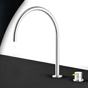 Смеситель для раковины сталь глянцевая с зеленой ручкой Toki Radomonte TKI33LCIL23