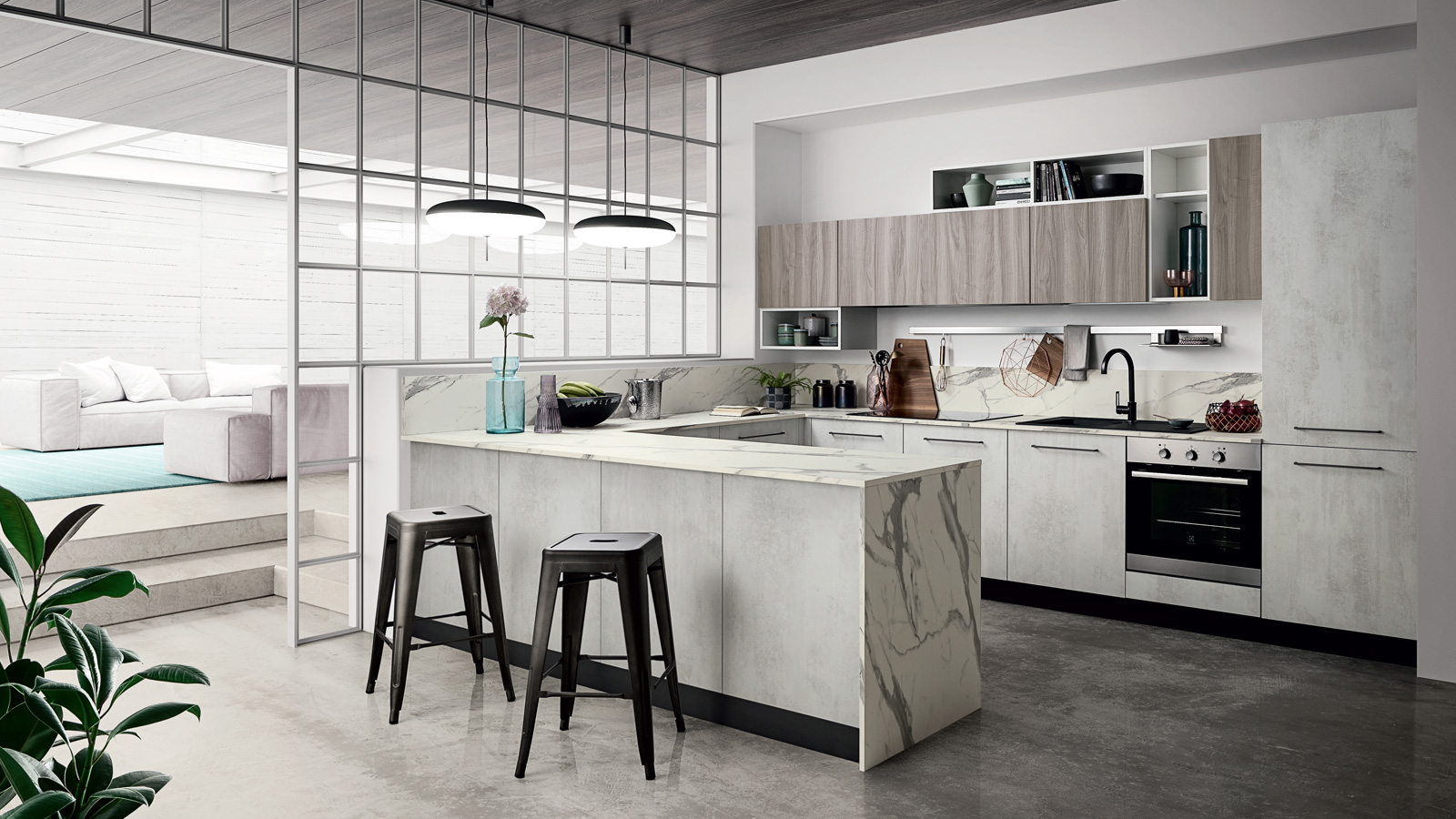 Easy 026  Кухонный гарнитур Ar-Due Effetto cemento - Вид №2