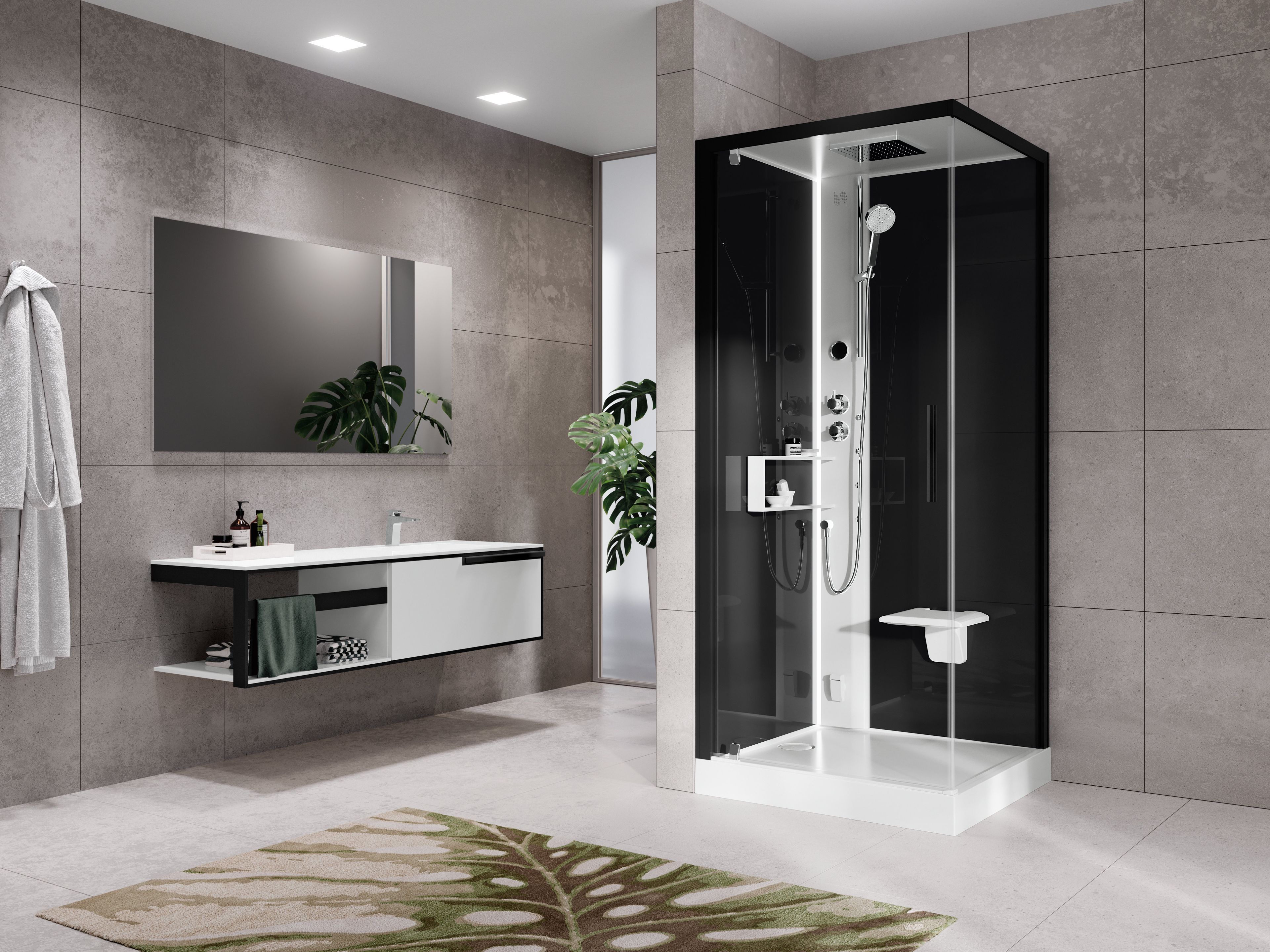 Угловая многофункциональная душевая кабина Novellini Glax 2 2.0 ARCH-00019687