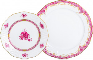 10647562 Herend Набор тарелок 1/2 "Виктория розовая" (Mix&Match) Фарфор, Керамика