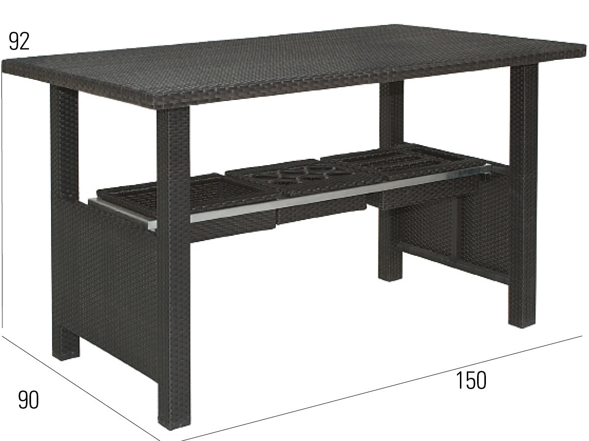 98.00.0719 Барный набор Bellini mocca 10 шт. - в том числе 4 барных стула Bellini mocca, 4 подушки сиденья Classic Ecru, 1 барная стойка со стеклянной столешницей Bellini mocca Mbm  - Вид №3