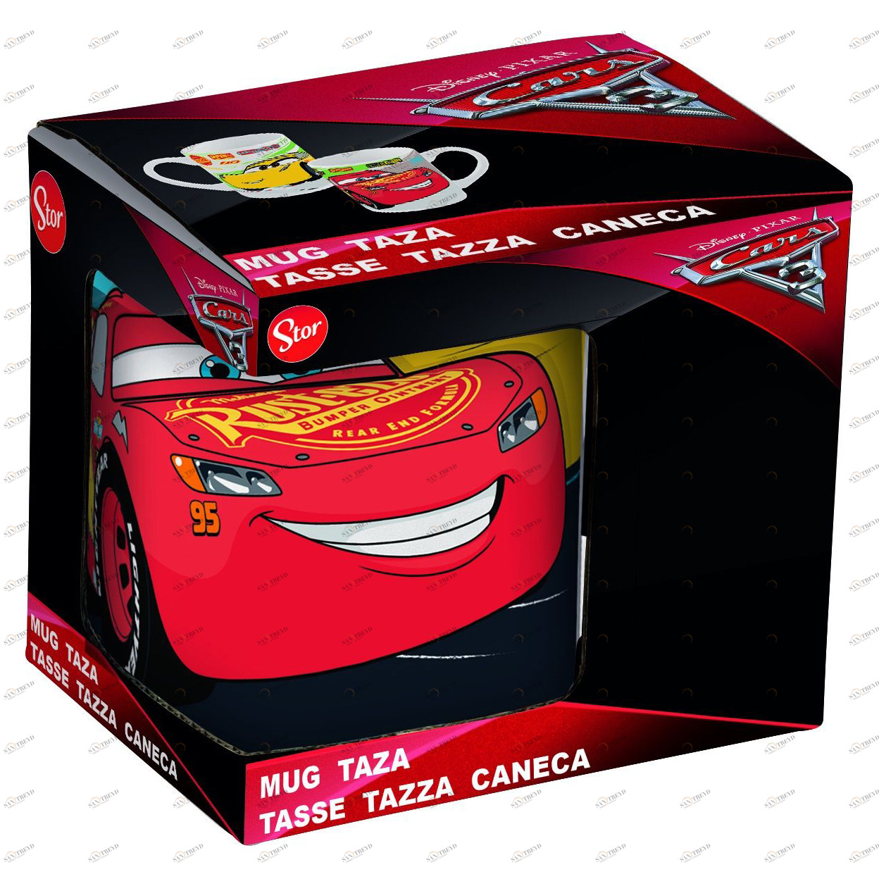 Кружка керамическая в подарочной упаковке "Тачки 3", 220 мл STOR ТАЧКИ 335761 Белый;красный Santreyd 
