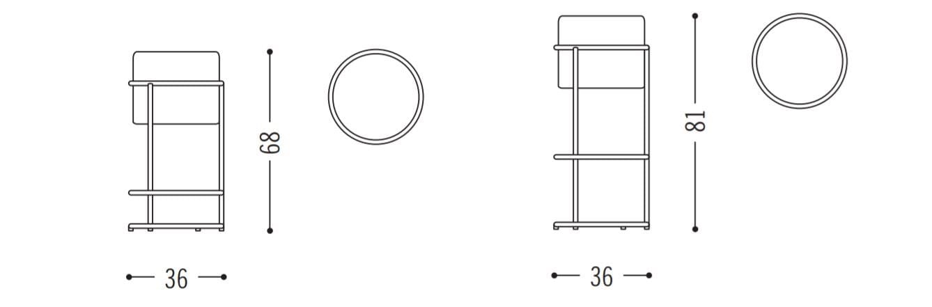 Тканевый барный стул с подставкой для ног COR Drop ARCH-00063092 - Вид №5