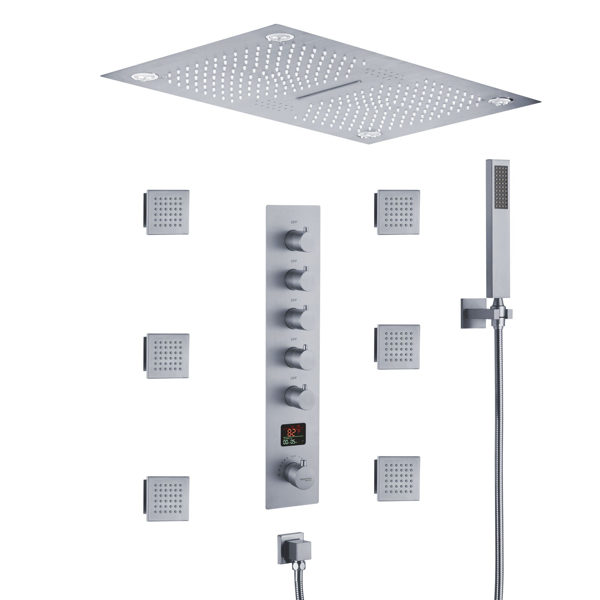 Светодиодный электронный термостатический набор для душа Fontana Showers MONTHLERY ARCH-00047493 - Вид №1