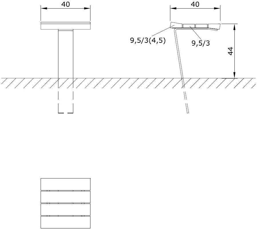Euroform W Квадратный деревянный стол для общественных мест со встроенными стульями  1430, 1435  - Вид №3