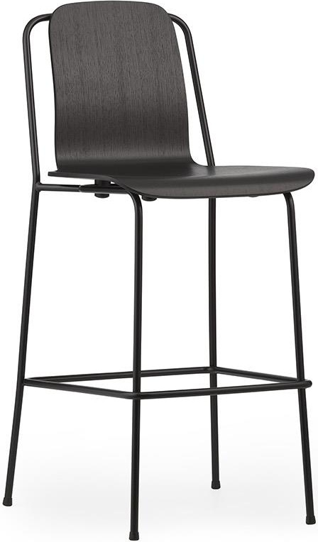 601954 Барный стул 75 см Черная сталь / черный Normann Copenhagen Studio
