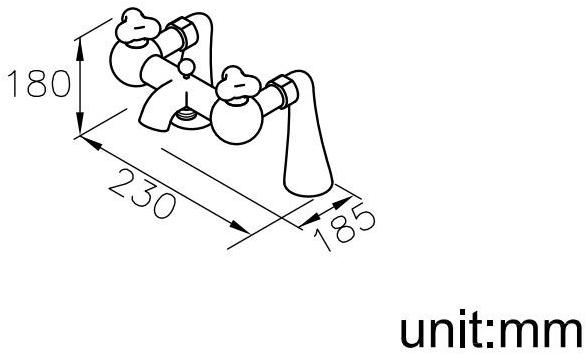 JUSTIME Смеситель для ванны на 2 отверстия из хромированной латуни с гибким питанием Story 6903-u0-80cp - Вид №1