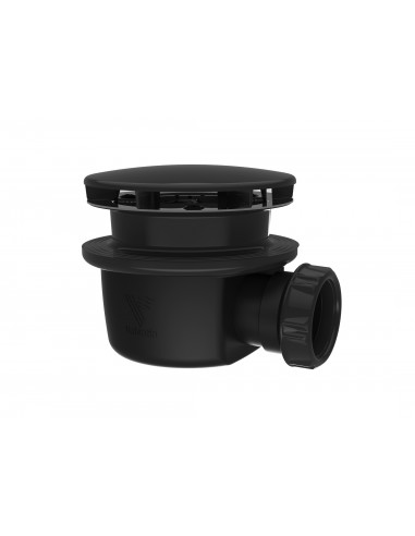 571700 005 00  Сверхплоский трап Minime для душевого поддона Д. 90 мм, круглая накладка, H 60 мм, черный матовый Valentin Чернить  - Вид №1