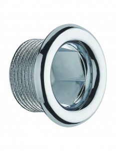 069500 000 00  Накладка перелива Д. 24 мм для умывальника из полиэстера, затяжка 3/9 мм, Л. 16 мм, обрезной, хромированный Valentin Хром