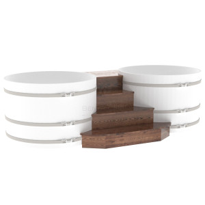 2085 Подиум на 2 купели D 1,5 лиственница мореная Alyarus