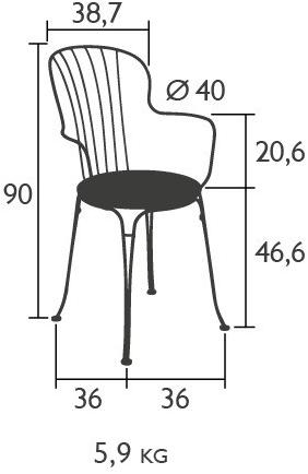 Fermob Стул садовый штабелируемый с подлокотниками Opéra+ 0912 - Вид №2