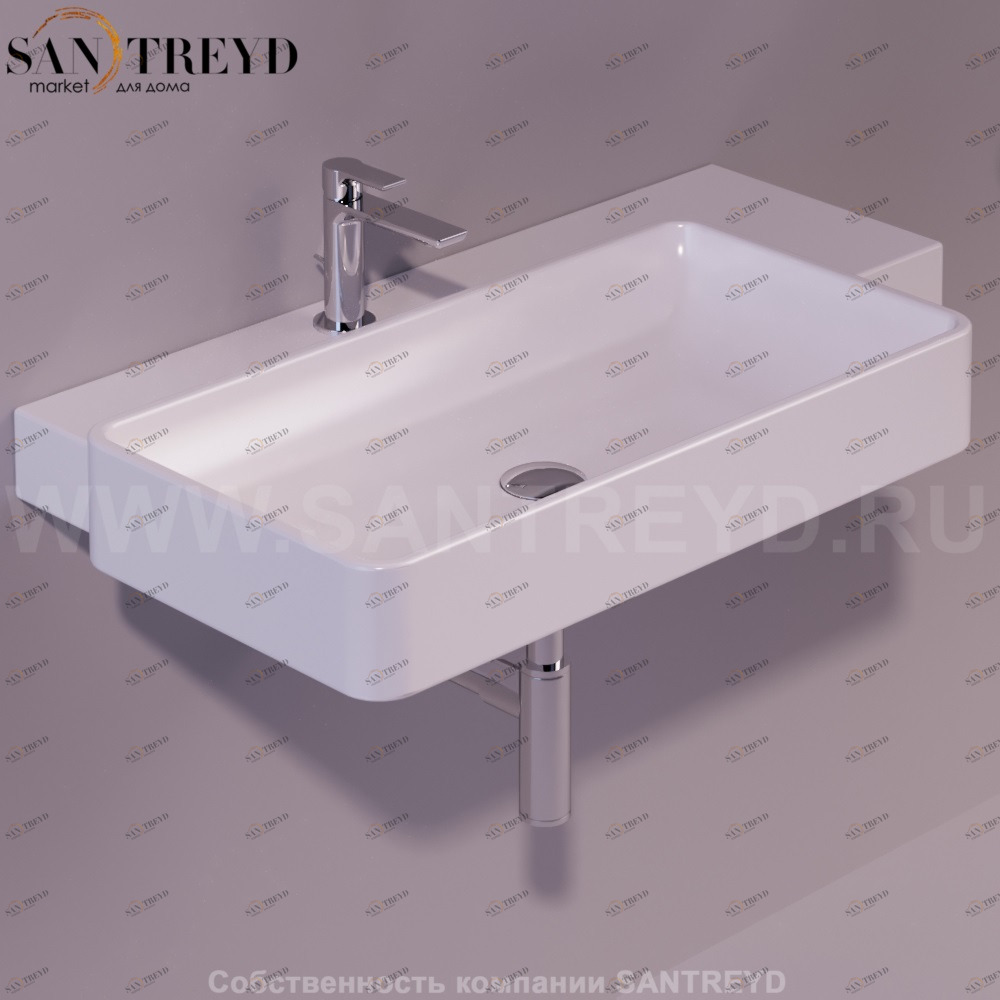 FL02BIANCO Подвесная раковина настенная прямоугольная Simas Flow белая