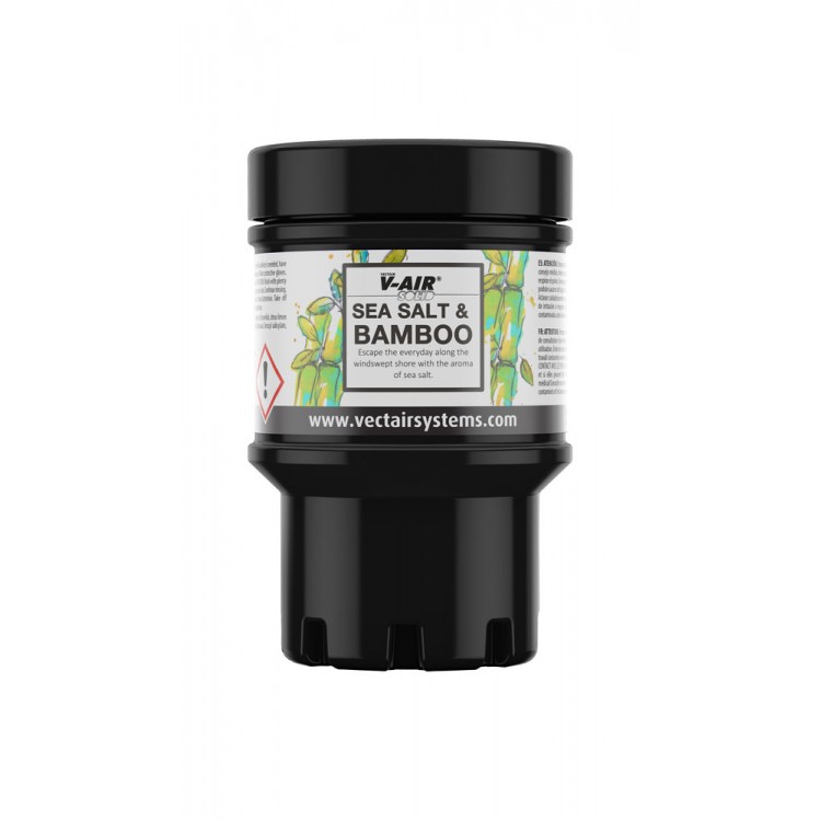 V-SOLID - (SEASALT &amp; BAMBOO) VECTAIR SYSTEMS Картридж ароматизатор воздуха V-AIR SOLID - Морская соль и бамбук Белый черный (упаковка) 