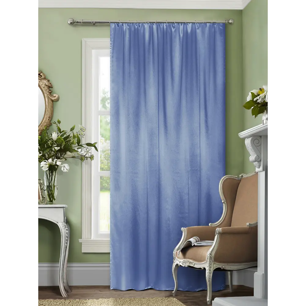 Штора на ленте «Сатин», 140х260 см, однотон, цвет фиолетовый ТОРГОВЫЙ ДОМ ТЕКСТИЛЬ STLM-2111960