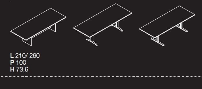 Деревянный прямоугольный стол для совещаний Las Mobili Oxi ARCH-00007158