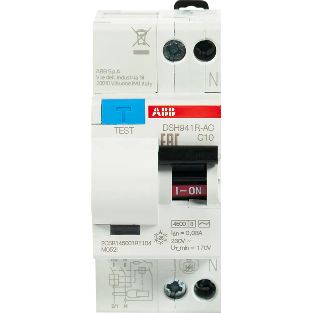 Дифференциальный автомат ABB DSH941R 1P N C10 А 30 мА 4.5 кА АС 2CSR145001R1104 STLM-2124321 - Вид №1