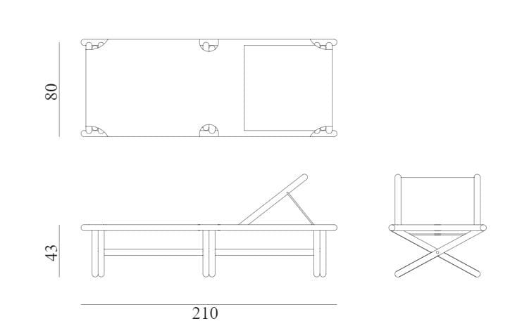 Садовая кровать с откидывающейся спинкой из красного дерева и ткани Exteta Razzi ARCH-00063260 - Вид №8