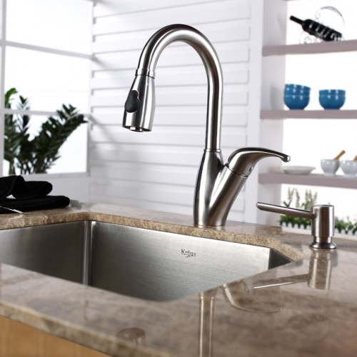 KHU121-23-KPF2121-KSD33BN Накладная раковина на столешницу  прямоугольная Krausru  - Вид №6