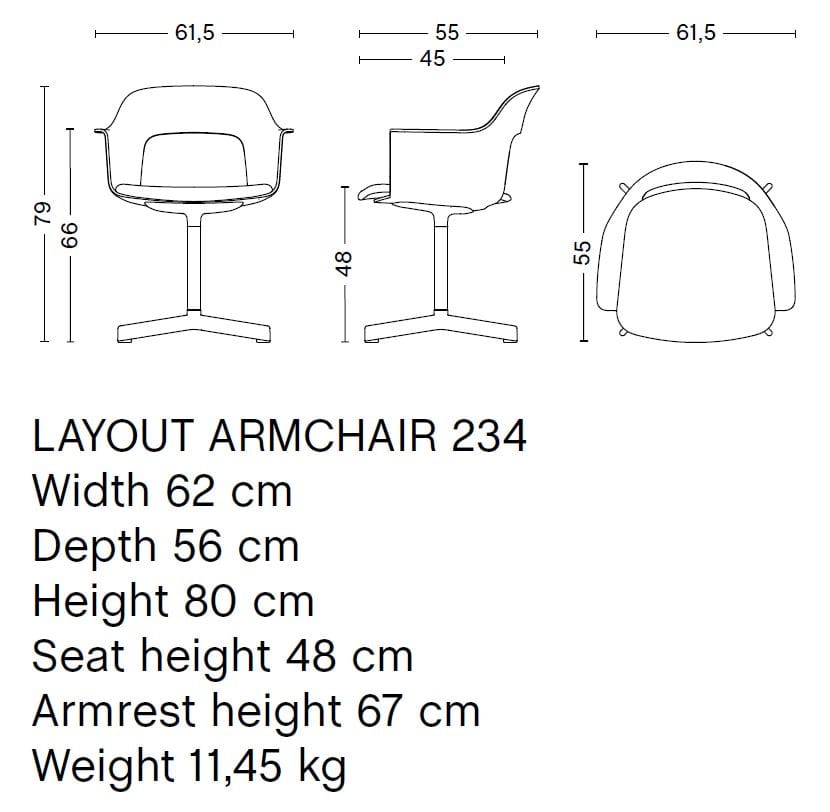 Вращающийся мягкий стул с подлокотниками Hay макет ARCH-00039533 - Вид №29