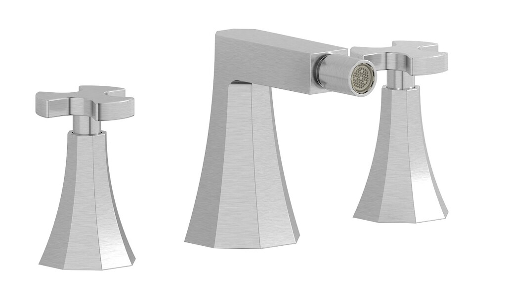 Смеситель для биде на 3 отверстия с донным клапаном WE ARE IB bt393ss Brushed Nickel Belmondo 