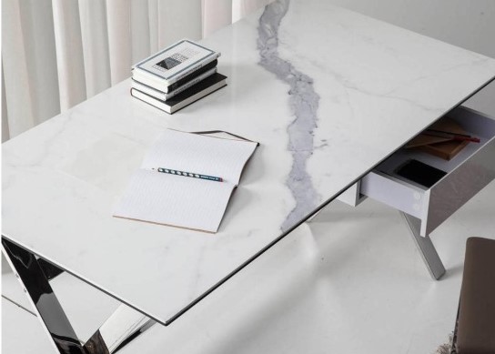 Письменный стол с ящиком мраморный Angel Cerda от Angel Cerda ANGEL CERDA  147521 Белый;хром  - Вид №2
