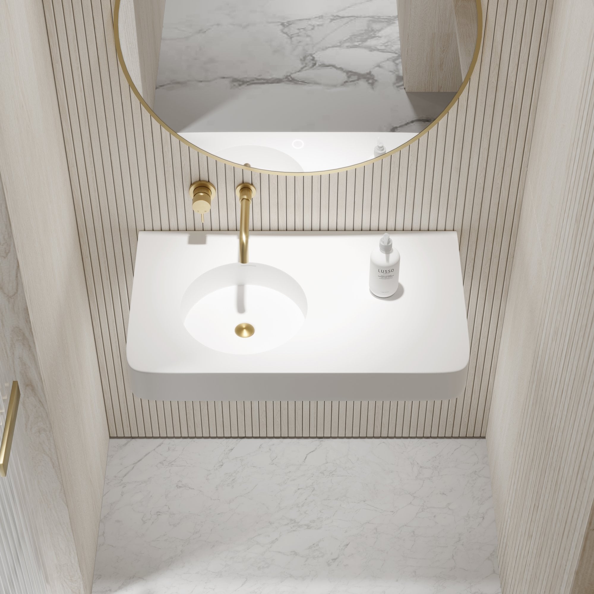 Круглый подвесной умывальник из смолы LUSSO LANOSA ARCH-00030920 - Вид №4