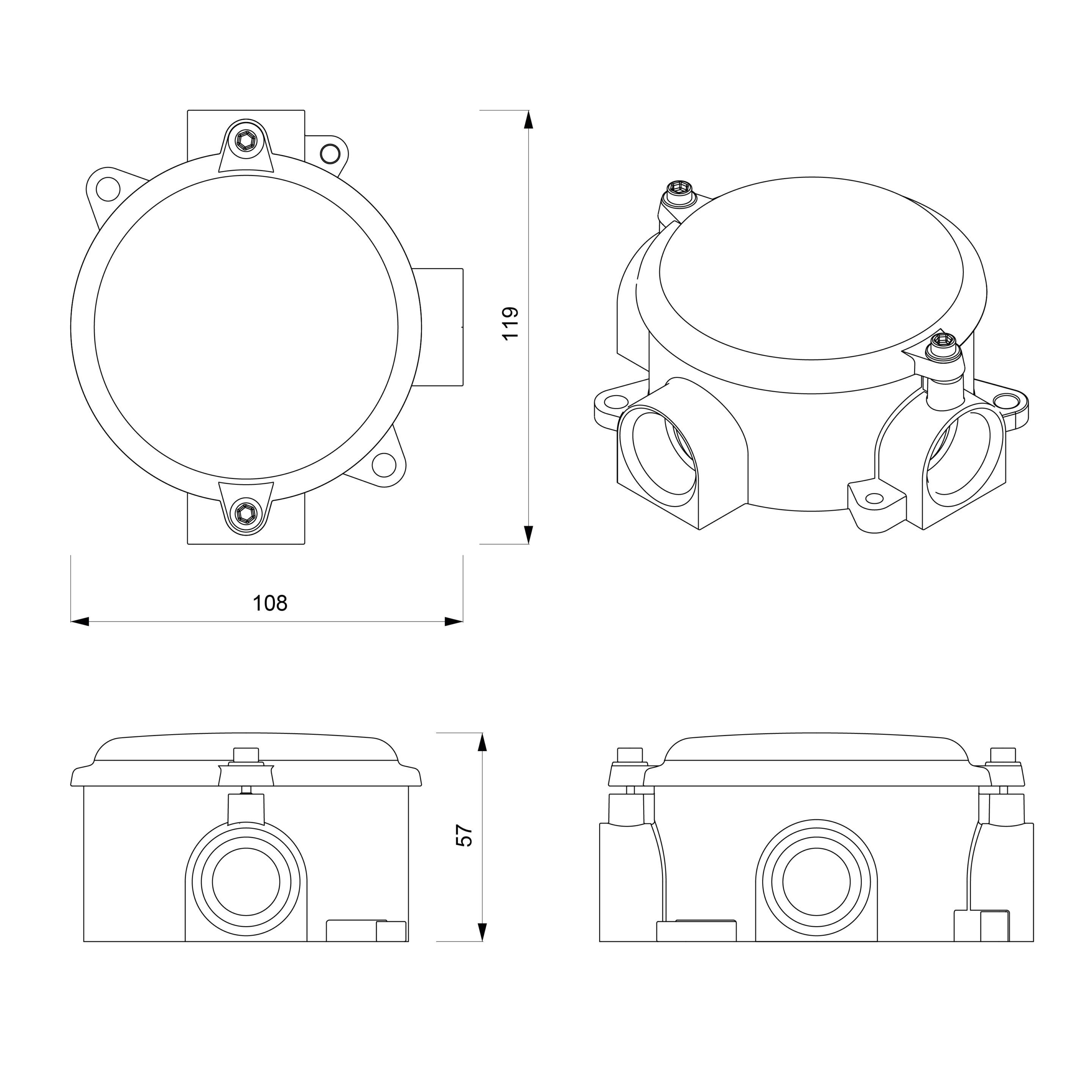 Анодированный алюминиевый распределительный ящик для электрической системы Genuit Graphite ARCH-00071639 - Вид №5
