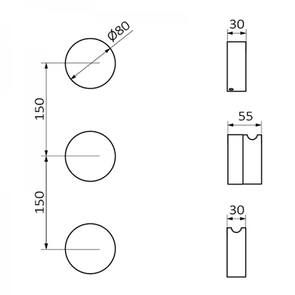 90105000 PREMIUM Хром Термостатического 2/3 пути по вертикали интерьер Хром GRB MIXERS  - Вид №1