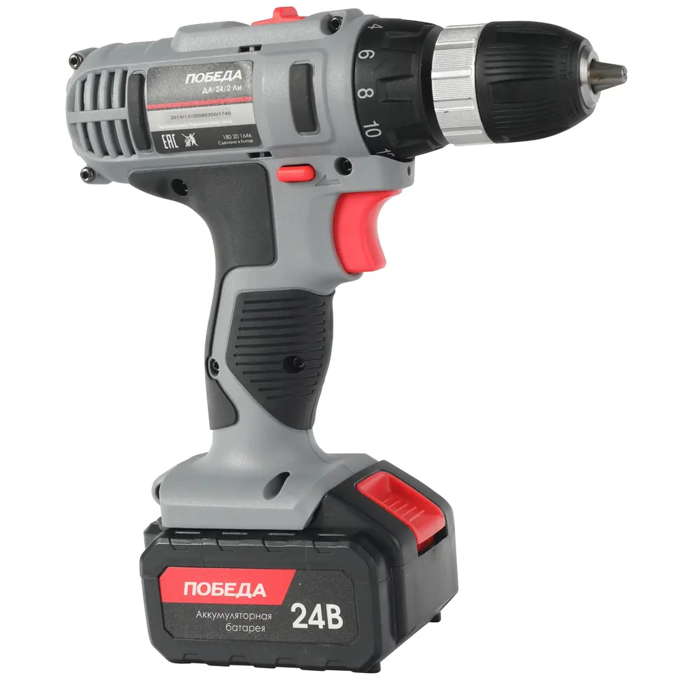 Дрель-шуруповерт аккумуляторная Победа ДА-24/2, 24 В Li-ion 2x2.2 Ач STLM-2006053 - Вид №1