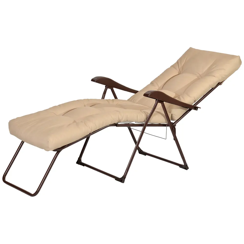 Кресло-шезлонг Naterial Ривьера 119х105х65 см сталь/полиэстер бежевый/коричневый STLM-2162610 - Вид №3
