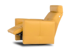 Кожаное кресло с высокой спинкой