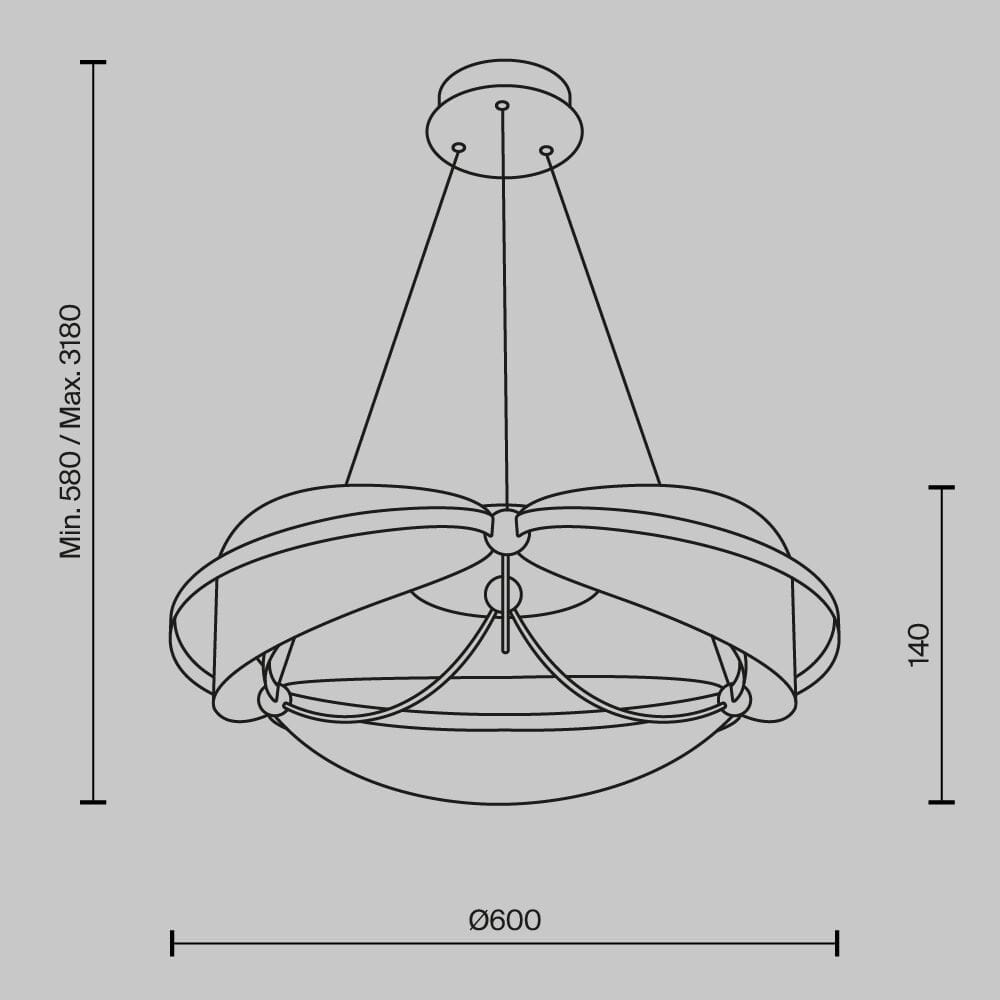 Алюминиевый светодиодный подвесной светильник Maytoni Breeze ARCH-00058886 - Вид №4